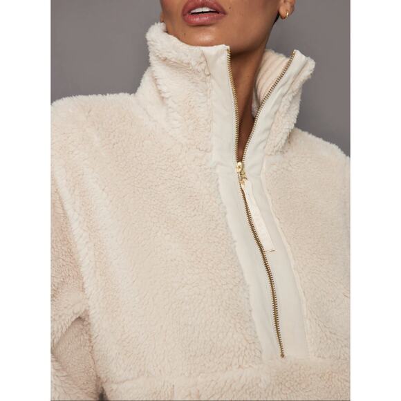 Varley Posey Sherpa Pullover Cozy Soft Jacket Sweater Sandshell Cream - Picture 2 of 13